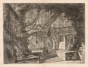 The Prisons: A Wide Hall with Lanterns, 1745-1750. av Giovanni Battista Piranesi