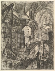 Runda tornet, från Carceri dinvenzione Imaginary Prisons, ca. 1749-50. av Giovanni Battista Piranesi