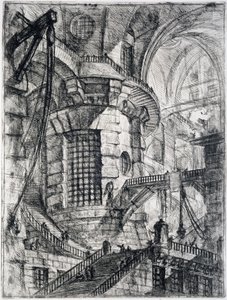 Runda tornet, plåt III från Carceri dInvenzione, c.1749 av Giovanni Battista Piranesi