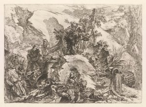 Skeletten, från Grotteschi (Grotesques) av Giovanni-Battista Piranesi