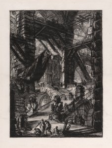 Trappan med troféer, skylt 8 från Carceri d av Giovanni-Battista Piranesi
