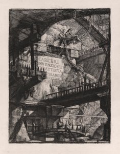 Titelskylt, skylt 1 från Carceri d av Giovanni-Battista Piranesi