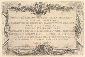 Titelseite: Römische Antike zur Zeit der Republik und der ersten Kaiser, ca. 1748