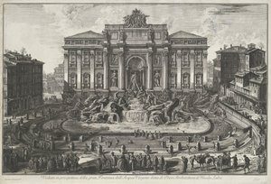 Trevifontein i Rom Perspektivvy av den stora Fontana dell