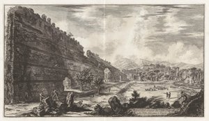 Utsikt över resterna av Praetorian Fort [the Poecile] i Hadrianus av Giovanni-Battista Piranesi
