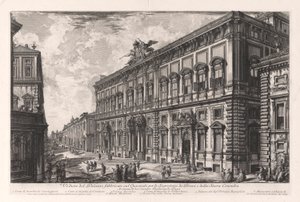 Utsikt över Palazzo byggt på Quirinal för sekreteraren för Briefs och det heliga rådet, från Vedute di Roma (Utsikt över Rom) av Giovanni-Battista Piranesi