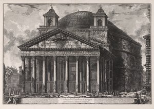 Vy över Agrippas Pantheon, i dag kyrkan Santa Maria ad Martyres [egentligen Hadrianus Pantheon], ur Vedute di Roma (Vyer över Rom) av Giovanni Battista Piranesi