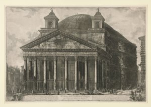Vy över Agrippas Pantheon, i dag kyrkan Santa Maria ad Martyres, ur Vedute di Roma av Giovanni Battista Piranesi