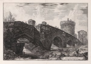Utsikt över Luganobron på l av Giovanni-Battista Piranesi