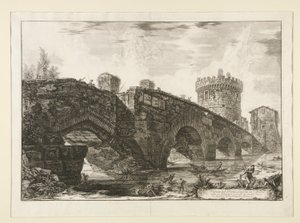 Utsikt över Luganobron på l av Giovanni-Battista Piranesi