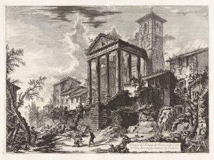 Vy över Herkulestemplet i staden Cora, tio mil från Velletri, ur ”Vyer över Rom” av Giovanni Battista Piranesi