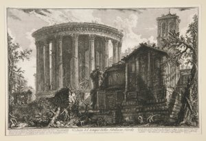 Vy över Sibylltemplet i Tivoli, från Vedute di Roma av Giovanni-Battista Piranesi