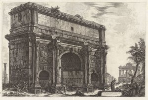 Vy över Septimius Severus båge, ur Vedute di Roma av Giovanni Battista Piranesi
