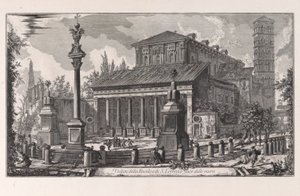 Utsikt över basilikan San Lorenzo fuori delle Mura, från Vedute di Roma (Utsikt över Rom) av Giovanni-Battista Piranesi