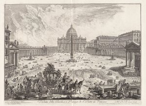 Utsikt över basilikan och Piazza of Saint Peter av Giovanni-Battista Piranesi