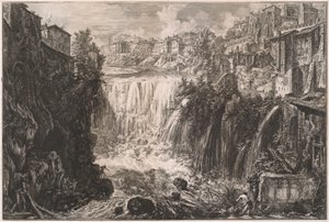 Utsikt över Tivolis vattenfall av Giovanni Battista Piranesi