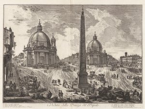 Utsikt över Piazza del Popolo, från Vedute di Roma (Utsikt över Rom) av Giovanni Battista Piranesi