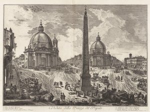 Vy över Piazza del Popolo, ur Vedute di Roma (Vyer över Rom) av Giovanni Battista Piranesi