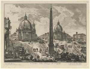 Vy över Piazza del Popolo av Giovanni Battista Piranesi