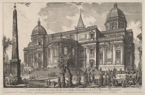 Vy över baksidan av basilikan Santa Maria Maggiore av Giovanni Battista Piranesi
