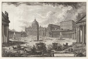 Utsikt över Stora Piazza och Basilica of Saint Peter av Giovanni-Battista Piranesi