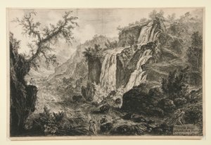 Utsikt över de små vattenfallen i Tivoli, från Vedute di Roma av Giovanni Battista Piranesi