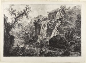 Utsikt över de små vattenfallen i Tivoli av Giovanni Battista Piranesi