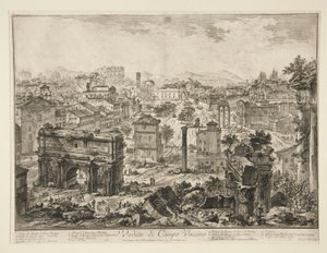 Utsikt över Campo Vaccino, från utsikt över Rom av Giovanni-Battista Piranesi