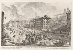 Utsikt över Piazza di Spagna, från Vedute di Roma (Utsikt över Rom) av Giovanni-Battista Piranesi