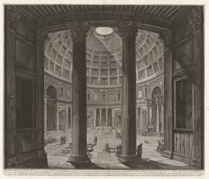 Interiörvy av Pantheon av Giovanni Battista Piranesi