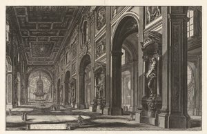 Interiörvy av basilikan San Giovanni Laterano, från Vedute di Roma (Utsikt över Rom) av Giovanni-Battista Piranesi