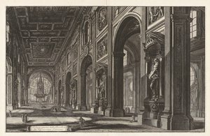 Interiörvy av basilikan San Giovanni in Laterano, ur ”Vedute di Roma” av Giovanni Battista Piranesi