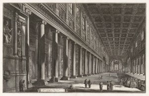 Interiörvy av basilikan Santa Maria Maggiore, från Vedute di Roma (utsikt över Rom) av Giovanni Battista Piranesi