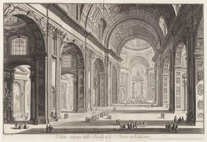 Interiörvy av basilikan Sankt Peter av Giovanni Battista Piranesi