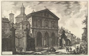 Vy över basilikan San Sebastiano fuori delle mura [Sankt Sebastian utanför murarna] vid Via Appia, ur Vedute di Roma (Romerska vyer) av Giovanni Battista Piranesi