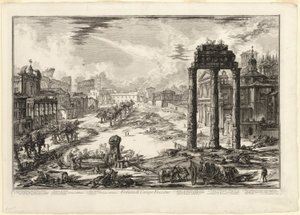 Utsikt över Campo Vaccino, från utsikt över Rom av Giovanni Battista Piranesi