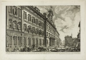 Utsikt över Palazzo di Montecitorio, från utsikt över Rom av Giovanni Battista Piranesi