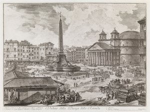 Vy över Piazza della Rotonda, ur serien Vedute di Roma av Giovanni Battista Piranesi
