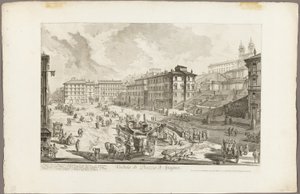 Utsikt över Piazza di Spagna, från utsikt över Rom av Giovanni Battista Piranesi