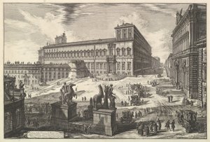 Utsikt över Piazza di monte Cavallo, från utsikt över Rom romersk utsikt, ca. 1773. av Giovanni Battista Piranesi