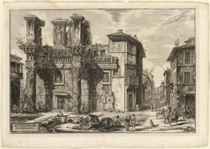 Utsikt över resterna av Forum of Nerva, från utsikt över Rom av Giovanni-Battista Piranesi