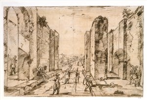 Utsikt genom Herculaneumporten, Pompeji av Giovanni Battista Piranesi