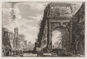 Utsikt över Rom: Bågen eller Titus av Giovanni-Battista Piranesi