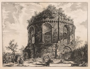 Utsikt över Rom: Den så kallade Tempio della Tosse, nära Tivoli, 1763. av Giovanni Battista Piranesi