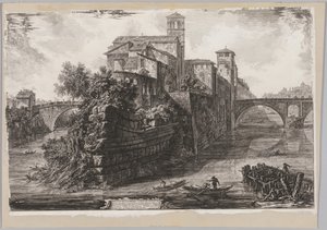 Utsikt över Rom: The Isola Tiberina, 1775.
