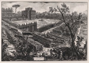 Villa Panfili utanför Porta San Pancrazio (Villa Pamphilj utanför Porta San Pancrazio), från Vedute di Roma (Utsikt över Rom) av Giovanni Battista Piranesi