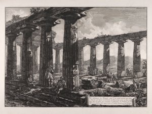 Inre vy av templet, att av Giovanni-Battista Piranesi