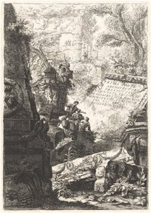 Första delen; Grotesker; Fängelser; Alla vyer ...; Octavian Augustus troféer av Giovanni Battista Piranesi and Francesco Piranesi