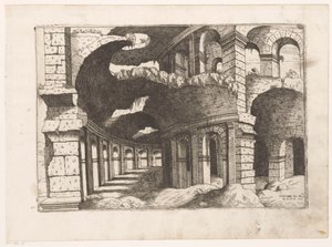 Utsikt i Colosseum i Rom Colossians ro pros.us (titel på objekt) Romerska ruiner (serietitel) Några viktiga monument från den romerska antiken (...) (serietitel)