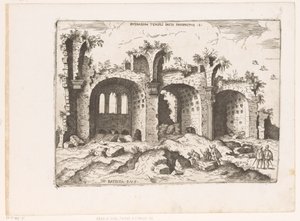 Gezicht op de Basilica van Maxentius i Rom Utsikt över ruinerna av Fredens tempel (titel på objektet) Romerska ruiner (serietitel) Några viktiga monument från den romerska antiken (...) (serietitel)
